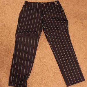 Work Slim Ankle Pants with Stripes